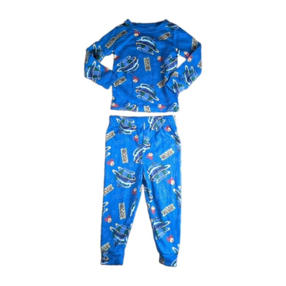 The Polar Express Toddler Boys 2 Piece Pajama Set Size 2T Blue Believe Holiday